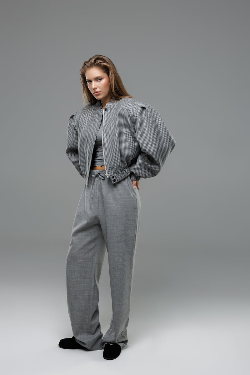 ANAIS JACKET — CROPPED WOOLEN BOMBER