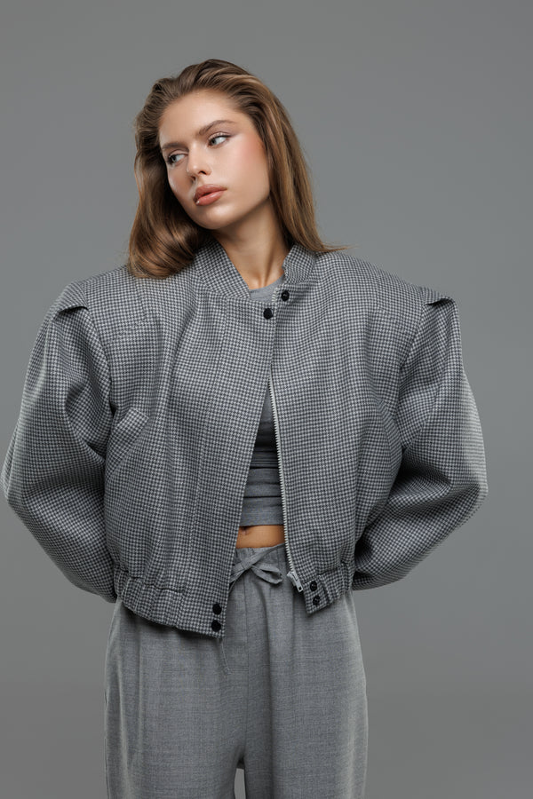 ANAIS JACKET — CROPPED WOOLEN BOMBER