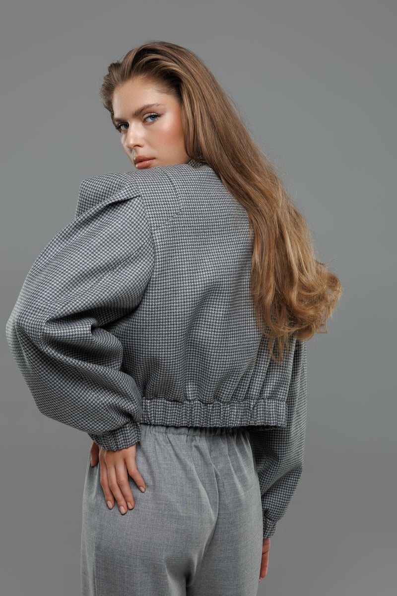 ANAIS JACKET — CROPPED WOOLEN BOMBER