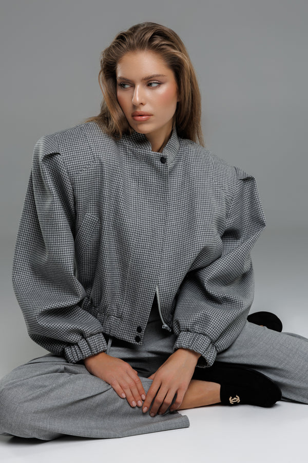 ANAIS JACKET — CROPPED WOOLEN BOMBER