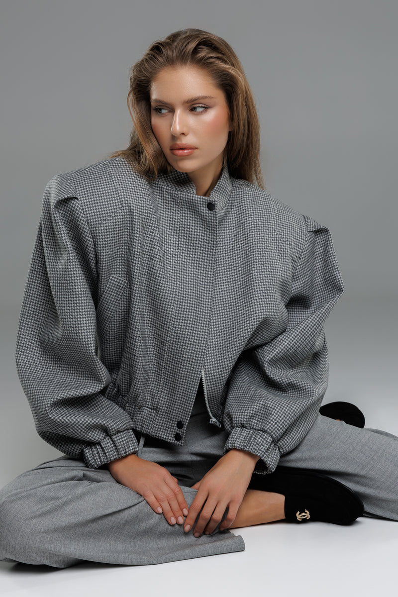 ANAIS JACKET — CROPPED WOOLEN BOMBER