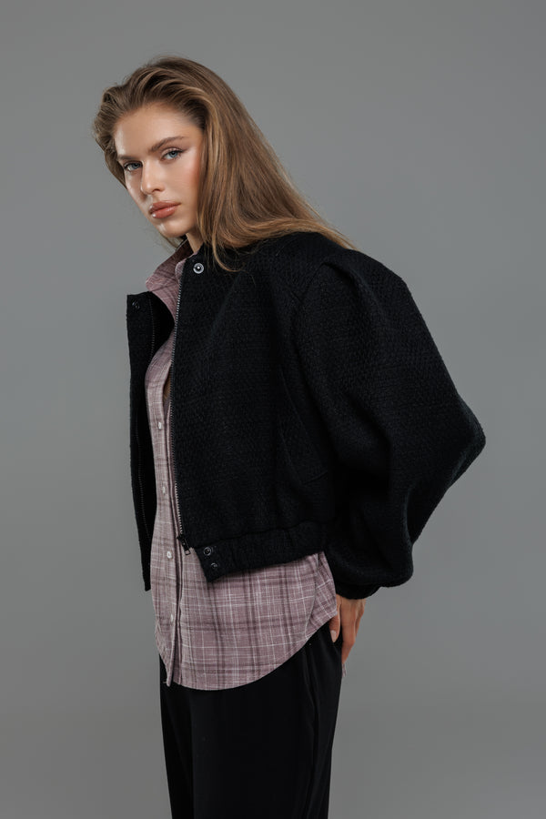 ANAIS JACKET — CROPPED COTTON BOMBER