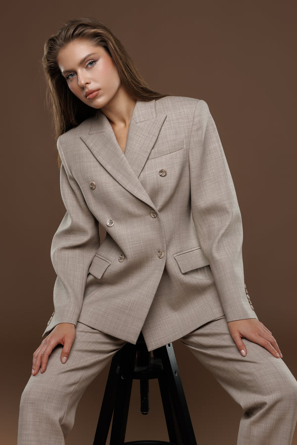 EZMEE DOUBLE-BREASTED HOURGLASS BLAZER