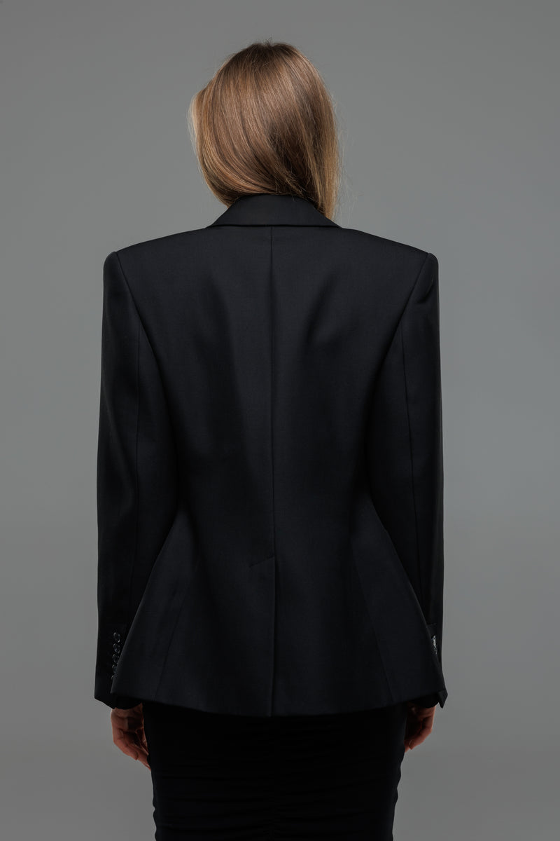 EZMEE DOUBLE-BREASTED HOURGLASS BLAZER